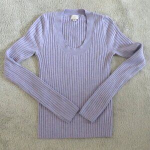 Target A New Day Lavender Rib Scoop Neck Long Sleeve Pullover Sweater Sz XS EUC